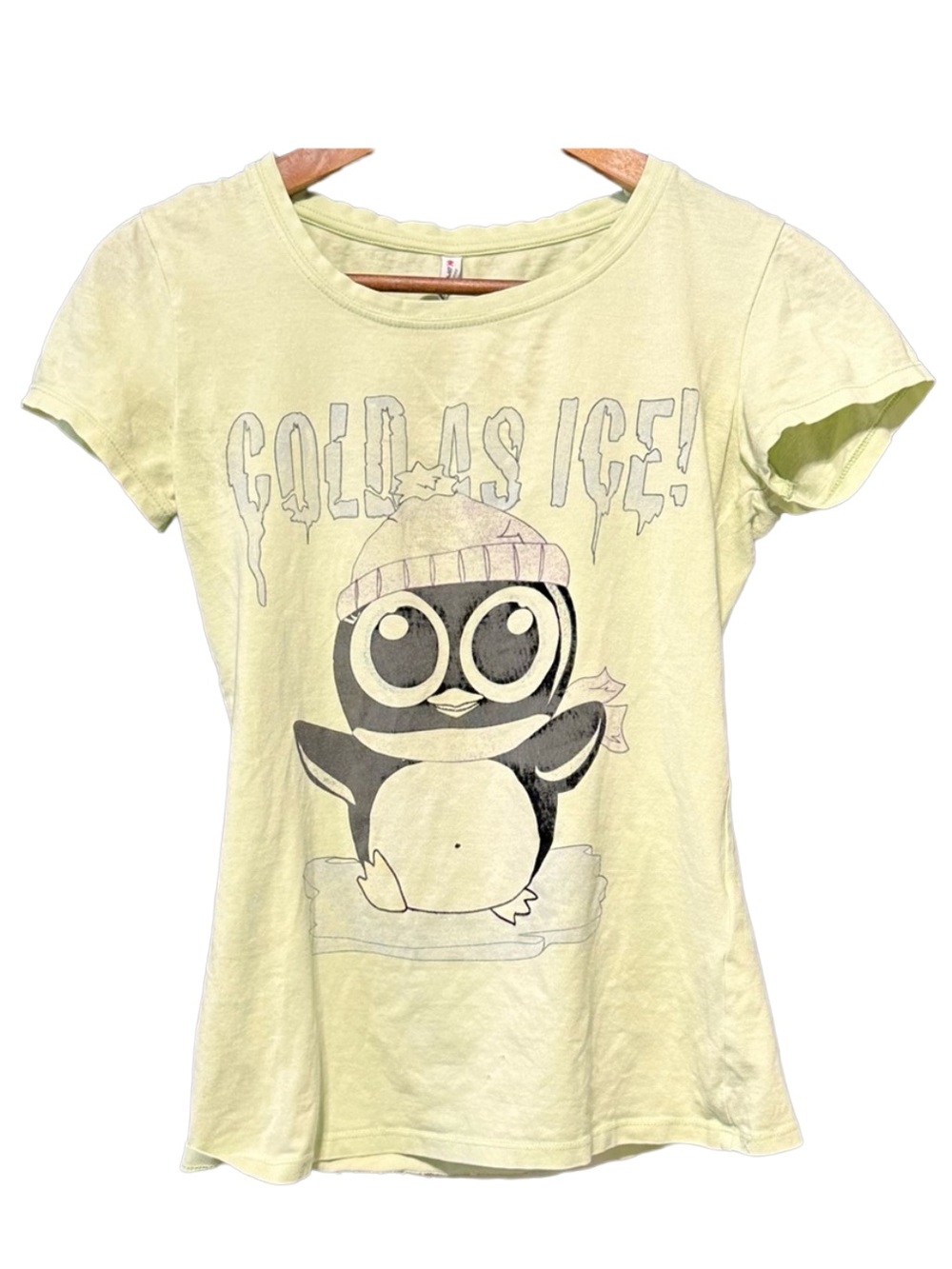 Y2K Penguin Graphic Baby Tee Cute Goth Cartooncore Indie Grunge Streetwear XS